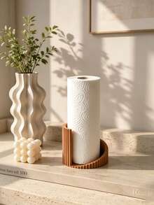 Curved Wavy Vertical Paper Towel Holder, No Assembly Desktop Roll Paper Storage Rack, Kitchen Countertop Dining Table Coffee Bar Decorative Paper Towel Holder, Home Decor - Multicolor - View 6