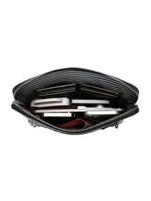 gorchis New Men's Crocodile Embossed Large Capacity Business Clutch Bag With Password Lock Anti-Theft PU Leather Handbag - Black - View 12