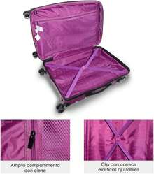 KENNETH COLE NEW YORK LIBERTY Maleta 24", Rígida PP de alta resistencia, Ligera, Expandible, Ruedas Giratorias, Candado TSA (Negro) - Morado - Ver 7