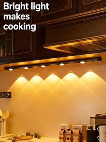 1pc Cat Eye Motion Sensor Cabinet Light USB Rechargeable LED Light Strip Dimmable 3 Color Temperatures Suitable For Kitchen Wardrobe Cabinet Bedroom Hallway - Three Colors Of Light - View 12