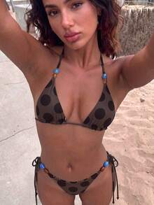 Women's Swimwear Bikini, Retro Animal Print Polka Dot Print Reversible Outfit Y2k Streetwear/Vacation Outfits/Beachwear Summer - Multicolor - View 5