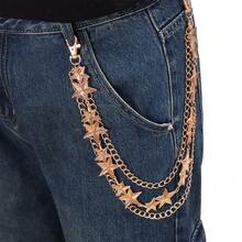 1pc Personalized Starry Double-Layer Metal Pants Chain, Hot Girl Sweet & Cool Style Metal Pants Chain Accessory - Gold - View 10