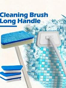 1Pc Long‑Handle Tile Cleaning Brush, Ergonomic Non‑Slip Handle, Multi‑Functional Surface Cleaning Tool For Bathroom Walls, Floors And Bathtubs, For Home And School Use, Household Cleaning Tool - New Model - View 6