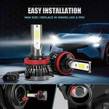 2 Buah Lampu LED Mobil C1 6000K H4 H7 H11 9005 9006 7600LM, Manik Lampu COB, 36W LED Mobil Memancarkan Cahaya Sebelum Sinar Matahari - C1 - View 2