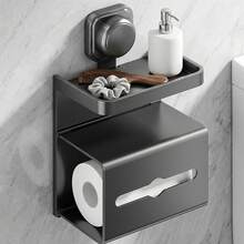 1pc Small Kitchen Suction Cup Wall Mounted Storage Rack, Multi-Layer With Adhesive Backing, Suitable For Paper Towels, Kitchen Utensils, Space-Saving Kitchen Organizer, Ideal For Renters And Small Spaces - Multicolor - View 9