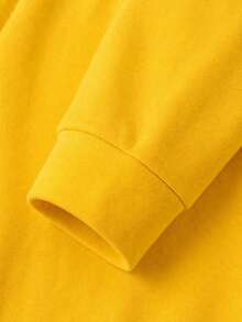 1pc Tween Boys Casual Sports Street Style Number 10 Brazil Flag Element Print Yellow Fleece Sweatshirt Autumn/Winter - Yellow - View 5