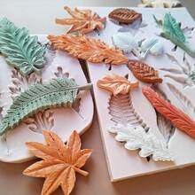 2PCS Leaf Silicone Molds, Tree Leaves Shape Mold, Resin Plaster Polymer Clay Soap Mold, Christmas Decorating Tool - A - View 4