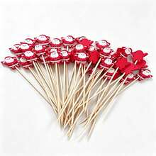 200/100/50/20/10pcs Christmas Gift Bamboo Skewers, Suitable For Christmas Party, Gathering, Appetizers, Holiday Picks, Cake Picks, Fruit Picks, Decoration - 2 - View 9
