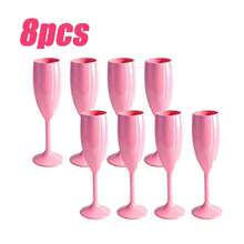 1/2/4/6pcs Champagne Flute Glasses, Wedding Toasting Cups, 7oz Plastic Reusable Unbreakable Champagne Flutes, Suitable For Bachelorette Party, Wedding, Bridal Shower - View 26