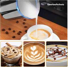Hand‑Operated Milk Frother 400ml, Stainless Steel Double Mesh Milk Foam Pot With Special Press Mechanism For Home Coffee Cappuccino Making - Silver - View 5