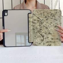 1件人造毛豹紋天使草寫字母印花三折保護殼 自動休眠喚醒 防震透明背板平板保護套 相容 iPad 10代智能保護殼/11(A16 2025)/相容 Galaxy S9/S7/S10+/相容小米/相容華為 - 彩色 - 查看 8