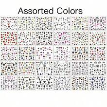 10pcs Random Halloween Nail Art Stickers, Including Pumpkin, Spider, Witch, Ghost And Skeleton Patterns, For 3D Nail Decoration - View 8