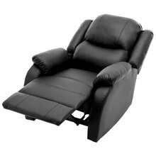 Chaise Lounge Made Of Leather With Storage Foldable Easy To Clean Black For Living Room And Relaxation Area - Black - View 6
