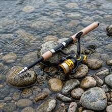 KecchKrezing Telescopic Fishing Rod And Spinning Reel Full Fishing Gear Set, With Fish Control Device, Accessory Box, Storage Bag, For Freshwater And Saltwater Outdoor Fishing - Black - View 6