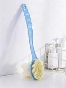 1pc Double-Sided Long Handle Soft Bristle Bath Brush, With Extra Long Handle For Back Massage, Soft Bristles, Non-Slip Handle, Suitable For Hard-To-Reach Areas - A - View 12