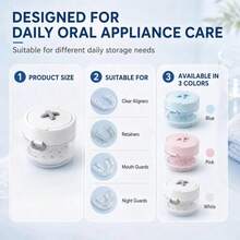 1pc 3-In-1 Dental Orthodontic Storage Box With Mirror And Cleaning Brush, Braces And Retainer Soaking Case, Orthodontic Soaking Tray With Filter Basket, Convenient For Travel And Daily Care - Multicolor - View 9