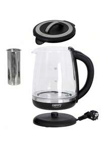 CAMRY Glass Electric Kettle With Tea Infuser & Temperature Control, Glass Tea Kettle - 2L Capacity, 360 Swivel Base, Stainless Steel Element, Black - EU E Type Plug(220-240V) - View 7