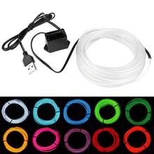 3M Car Interior LED Decorative Light EL Glowing Wire DIY Flexible Atmosphere Light Decoration USB Party Atmosphere Diode Neon Light - Car Ambient Light - View 8