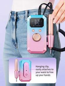 LEVIATECH 1pc Portable USB Rechargeable Electric Nail File, Durable Lightweight Polymer Body Nail Polisher Suitable For Acrylic & Gel Nails Professional Manicure Set Gift - Multi-color (Iridescent) - View 5