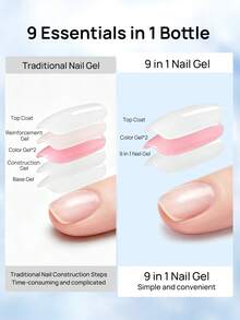 LILY'CUTE 2PCS 9‑In‑1 15ml UV Curing Nail Art Gel, Supports Nail Tip Extension, Surface Reinforcement, Color Mixing & Rhinestone Stick, Beginner‑Friendly Manicure Kit For Home Use & Gifting - 2pcs - View 8