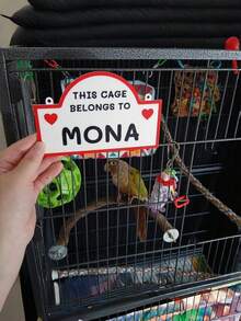 1Pc Personalized Parrot Cage Name Sign - Custom Parrot Name Plaque, Cute Bird Cage Decoration, Personalized Parrot Room Sign For Home, Bird Owners, Pet Lovers, Gifts & More - Multicolor - View 3