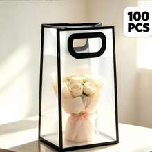 White Pink Black Souvenir Transparent Frosted Gift Tote Bag 1pc/5pcs/10pcs - Size - View 11