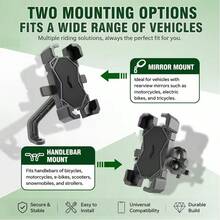 1 Set ABS Motorcycle Phone Holder, Anti-Vibration Stable Navigation Mount, Suitable For Delivery Drivers, Electric Scooters, Bicycles And Motorcycles - Multicolor - View 3