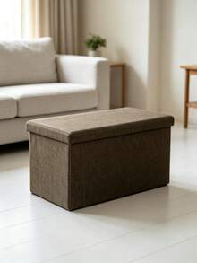 Folding Storage Ottoman Bench, Large Storage Capacity Storage Bench,Linen Fabric Storage Footstool, Multifunctional Foldable Chest Box, Easy Assembly,Padded Seat Stool For Bedroom Living Room Hallway, Space‑Saving Home Storage Organizer - Multicolor - View 5
