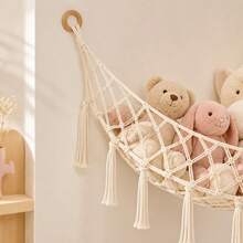 Jaring Gantung untuk Penyimpanan Boneka Plush - Jaring Gantung Sudut untuk Boneka Plush - Rak Penyimpanan Boneka Plush Gantung Ukuran Besar untuk Dekorasi Kamar Bayi - Krem - View 2