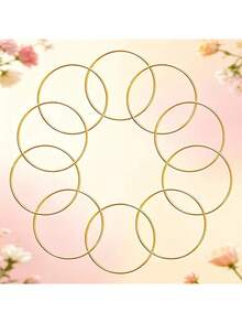 6/12/24pcs 75mm Handmade Wedding Favors, Gold Metal Rings, Bridesmaid Gifts, Suitable For Large Guest Ceremonies And Reception Souvenirs, Party Memorial Decorative Hanging Pendants, Gold Ring Design - A - View 5