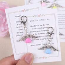 8pcs Unique Angel Keychain Set, "Forever With Us" Memorial Theme Pocket Hug Card, Pocket Hug Gift Bag. Suitable For Birthday Gift, Memorial Gift, Friendship Gift, Christmas Gift, Thanksgiving Gift, Etc. - Multicolor - View 5
