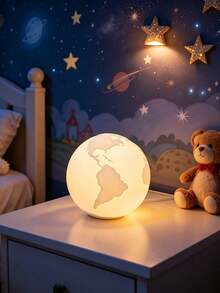 1pc Creative Earth-Shaped Silicone Night Light, Tap-Activated LED Bedside Atmosphere Lamp, Eye-Protection Light, Exquisite Decorative Gift, Suitable For Bedroom, Dorm, Home Indoor Scenes - Multicolor - View 8
