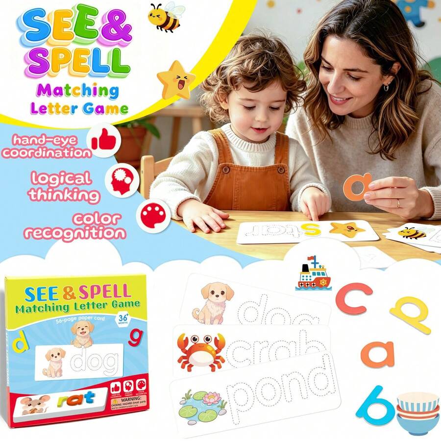 somoving Spanish Alphabet & Number Learning Set, Includes ABC Letter Cards And 123 Number Cards, Designed To Enhance Bilingual Vocabulary For Children And Adults - Multicolor - View 1