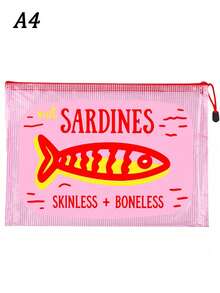 Antique Sardine Waterproof Fashionable Beach Bag, Cartoon Rainbow Trout Pattern, Large Capacity Transparent Cosmetic Bag With Nylon Zipper - Lightweight, Very Suitable For Swimming, Beach, Cosmetics, Gifts For Friends - Multicolor - View 14