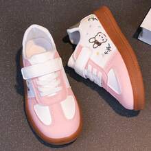 Girls' Cute Rabbit Embroidered Soft Sole Non-Slip Hook And Loop Casual Sneakers, Versatile Daily School Shoes - Pink - View 4