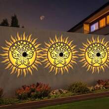 1‑2Pcs Outdoor Solar Star Moon Butterfly Projection Wall Lights,IP65 Waterproof Dusk Auto Sensor Openwork Shadow Lamp,Warm Multicolor Dreamy Mottled Glow Wall Fixture,Garden Chateau Decoration,Halloween Christmas Holiday Ornament Lights - Star Moon Butterfly Lamp - View 6