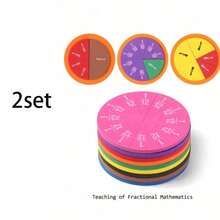 9pcs Colorful Round EVA Fraction Discs Math Teaching Aids, Aesthetic Montessori STEM Education Tools, Back To School Classroom Math Learning Accessories, Student School Stationery Gift Supplies - Multicolor - View 14
