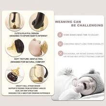 1pc PPSU Baby Feeding Bottle With Handle, Weighted Ball Straw, Training Bottle, 300ml - Coffee Brown - View 2