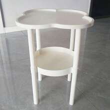 1pc [Fashion Side Table] Minimalist Modern Plastic Side Table - Fashion Modern Round Side Table With Storage Layer Small Double Layer Coffee Table | Space-Saving, Ultra-Stable Clover Design Bedside Cabinet - Suitable For Living Room, Study, Bedroom Storage - Multicolor - View 11