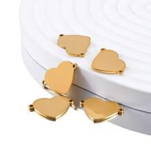 10Pcs Stainless Steel Heart-Shaped Pendant Connectors For DIY Earrings, Bracelets, Necklaces Jewelry Making Accessories - 10Pcs - View 3