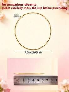 6/12/24pcs 75mm Handmade Wedding Favors, Gold Metal Rings, Bridesmaid Gifts, Suitable For Large Guest Ceremonies And Reception Souvenirs, Party Memorial Decorative Hanging Pendants, Gold Ring Design - A - View 2