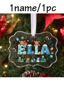 Custom Name Christmas Ornament 2026, Personalized Reindeer Snowflake Tree Decor, Festive Winter Holiday Style, Customized Christmas Hanging Ornament, Customizable Name And Year Keepsake, Christmas Tree Decoration, Christmas Gift, Gifts For Family - Style C - View 23