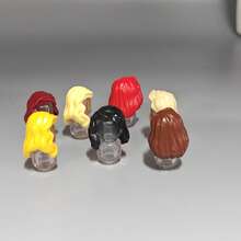 ABS Small Particle Building Block Minifigure Accessories Hair Hat Suitable For 85974 Shawl Medium-Long Hair MOC Assembly Parts Educational Toy - Multicolor - View 5