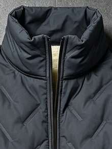 Men's Autumn/Winter Thermal Lined Grey Zipper Pocket Casual Outdoor Sports Jacket, Suitable For Hiking, Commuting, Running And Other Sports - Grey - View 8