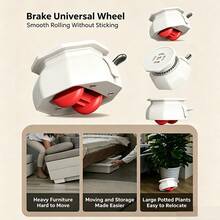 4pcs Adhesive Universal Caster Wheels, No-Drill Brake Silent Wear-Resistant Thickened Base Bearing Small Wheels, Universal Mobile Feet For Furniture Storage Boxes, Black/White Optional - A - View 6