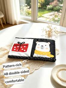 1pc Unisex Cloth Book With Built-In BB Sound, High Contrast Pattern Baby Early Education Toy, Suitable As Newborn Gift - Multicolor - View 5