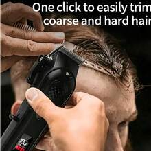 AXH Recortadora de cabello y barba recargable por USB, diseño inalámbrico, regalo ideal para hombres - Negro - Ver 3