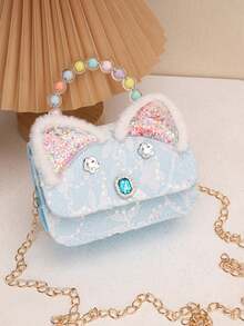 1PC Colorful Pearl Handbag, Casual Minimalist Elegant, Non-Adjustable Shoulder Strap, Suitable For Daily Outings, Shopping, Can Easily Accommodate Daily Essentials, Versatile Item, Applicable To Various Styles And Occasions, Exclusive For Little Girls. - Multicolor - View 5