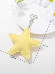 1pc/4pcs Minimalist Exaggerated PU Faux Leather 3D Star Heart Shell Keychain Bag Earphone Case Phone Shell Car Key Pendant Gift For Friends Daily Accessory - Multicolor - View 8