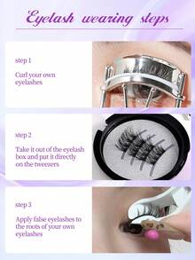 Magnetic False Eyelashes Cross Style Boxed Portable - View 6